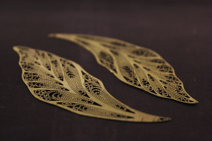 Филигранные элементы 7.3 см лист 2 шт под античную бронзу