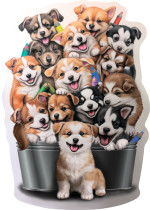 " ФРЕЯ" PZLF- 006 Пазл фигурный деревянный " Пирамидка из щенков" 161 элемент. 