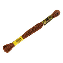 Нитки для вышивания " ПНК им. Кирова" мулине 100% мерсеризованный хлопок 8 м №6510 коричневый