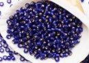 Бисер Япония круглый 11/0 10г 0028DF кобальт матовый, серебряная линия внутри