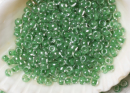 Бисер Япония круглый 11/0 10г 0343 хрусталь/зеленое яблоко, окрашенный изнутри