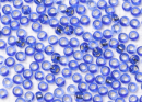 Бисер Чехия круглый 08/0 50 г 37030 прозрачный голубой с серебряным прокрасом